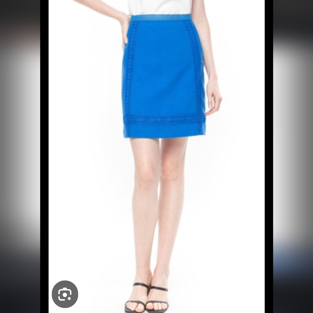 Ann Taylor Blue A-Line Knee-Length Skirt